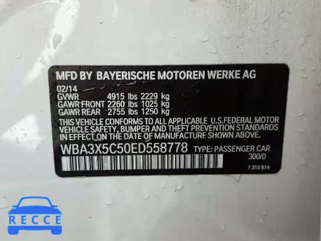 2014 BMW 328XI GT WBA3X5C50ED558778 зображення 9