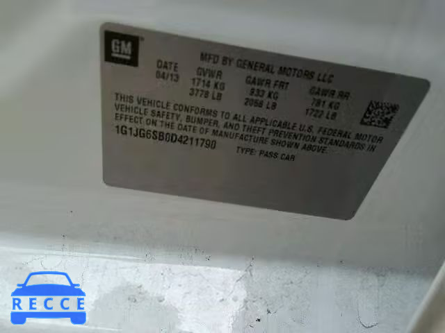 2013 CHEVROLET SONIC RS 1G1JG6SB0D4211790 image 9