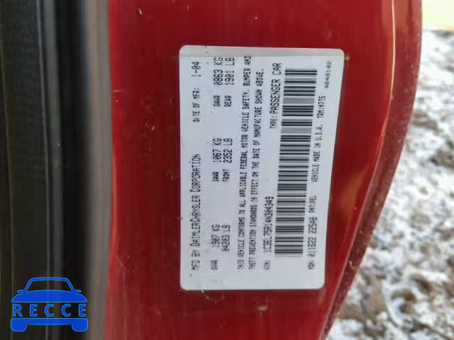 2004 CHRYSLER SEBRING GT 1C3EL75R14N304349 image 9