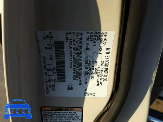 2005 FORD EXPLORER L 1FMDU75W95ZA12643 image 9
