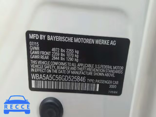 2016 BMW 528I WBA5A5C56GD525846 image 9