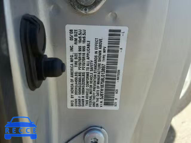 2008 HONDA ELEMENT EX 5J6YH18758L013897 image 9