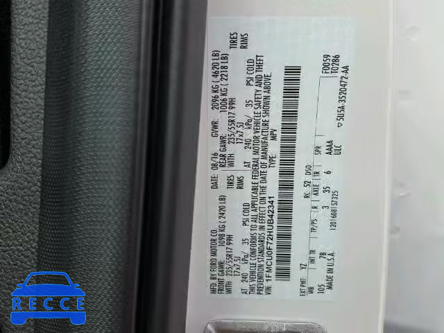 2017 FORD ESCAPE S 1FMCU0F72HUB42341 image 9
