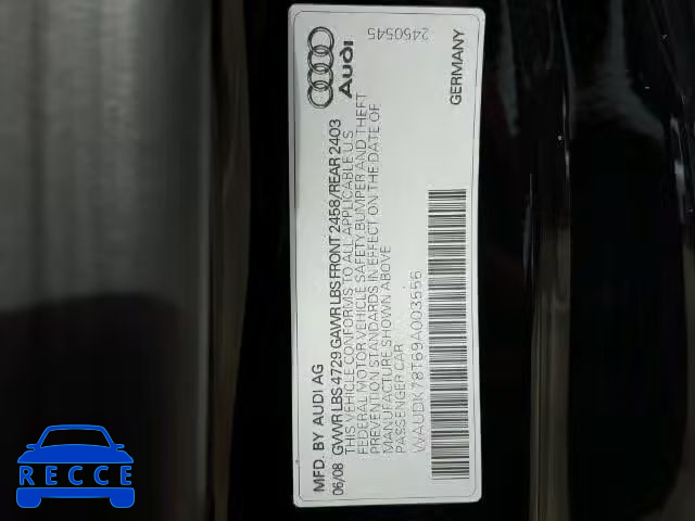 2009 AUDI A5 QUATTRO WAUDK78T69A003556 зображення 9