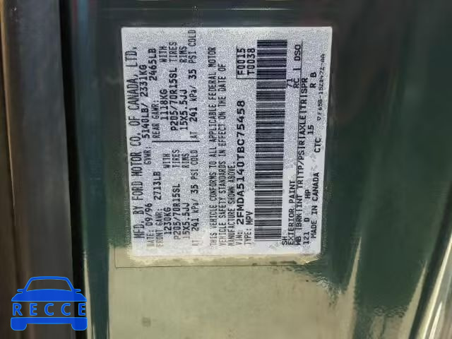 1996 FORD WINDSTAR W 2FMDA5140TBC75458 image 9
