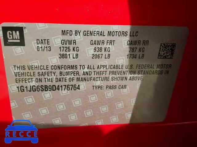 2013 CHEVROLET SONIC RS 1G1JG6SB9D4176764 image 9
