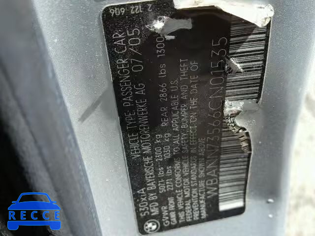 2006 BMW 530XIT WBANN73566CN01535 image 9