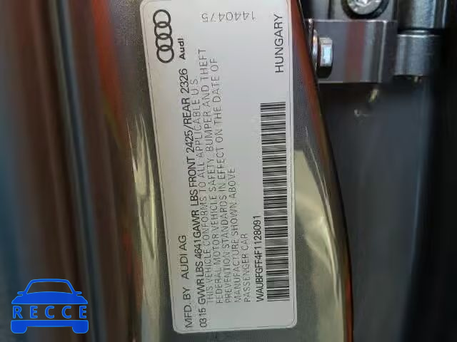 2015 AUDI S3 PREMIUM WAUBFGFF4F1128091 image 9