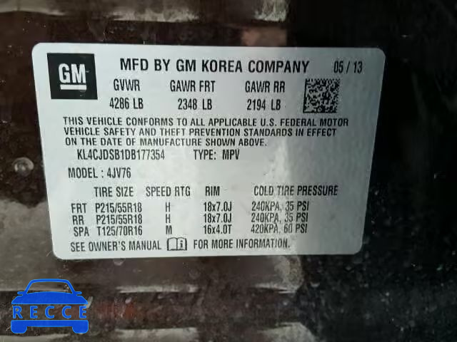 2013 BUICK ENCORE PRE KL4CJDSB1DB177354 image 9