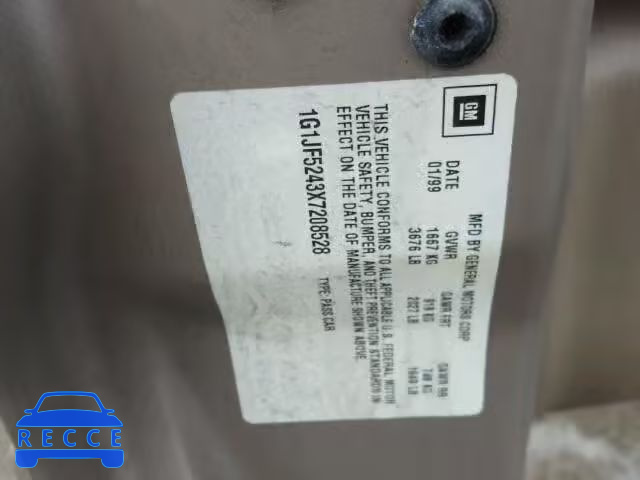 1999 CHEVROLET CAVALIER L 1G1JF5243X7208528 image 9