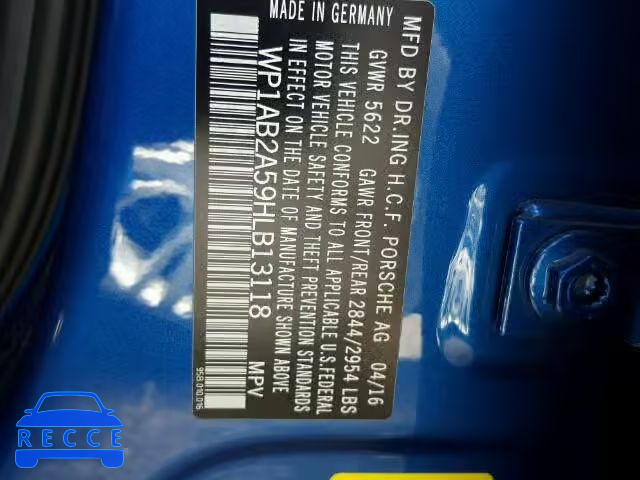 2017 PORSCHE MACAN S WP1AB2A59HLB13118 image 9