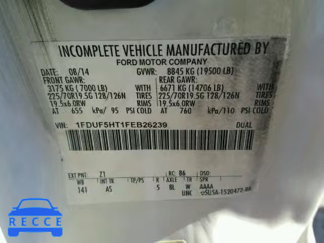 2015 FORD F550 SUPER 1FDUF5HT1FEB26239 image 9
