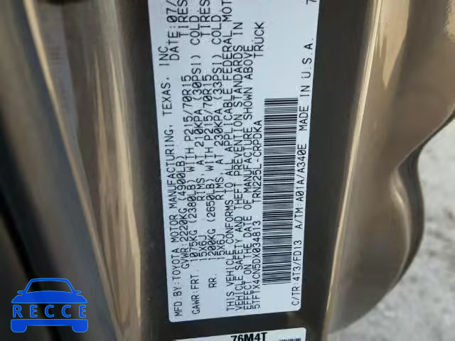 2013 TOYOTA TACOMA ACCESS CAB 5TFTX4CN5DX034813 image 9