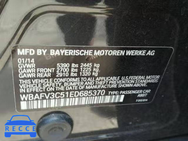 2014 BMW 535D XDRIV WBAFV3C51ED685370 Bild 9