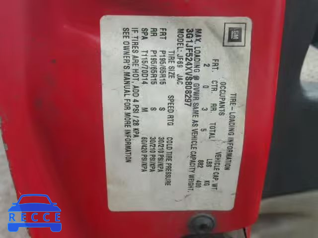 1997 CHEVROLET CAVALIER L 3G1JF524XVS808297 image 9