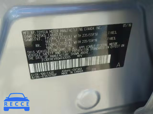 2016 TOYOTA RAV4 LIMIT 2T3DFREV8GW493005 image 9