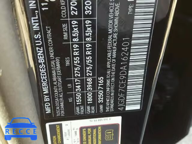 2013 MERCEDES-BENZ GL450 4 MA 4JGDF7CE9DA162401 зображення 9