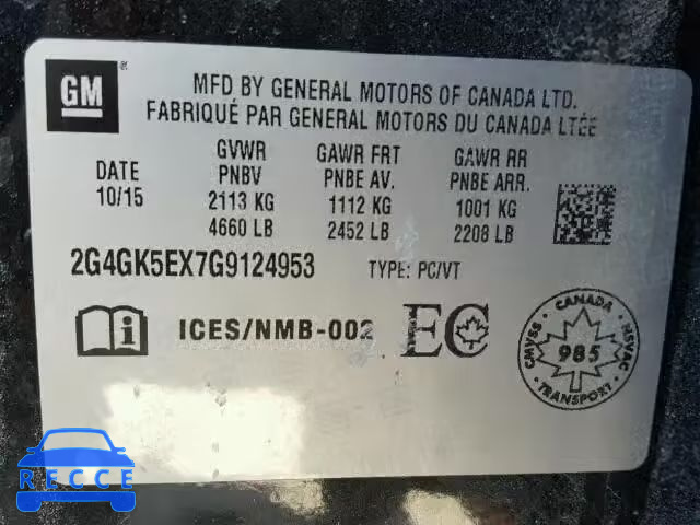 2016 BUICK REGAL 2G4GK5EX7G9124953 Bild 9