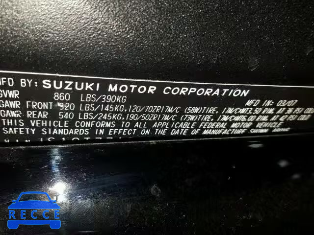 2007 SUZUKI GSX-R1000 JS1GT77A372113429 image 9