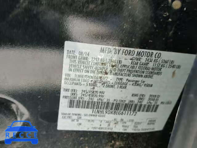 2014 LINCOLN MKS 1LNHL9DK8EG611172 image 9