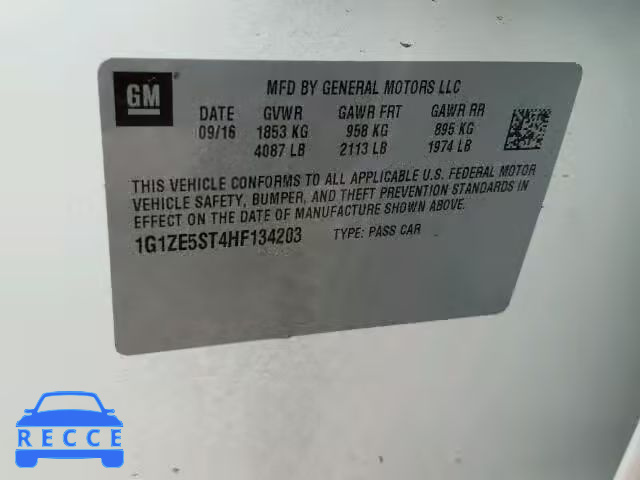 2017 CHEVROLET MALIBU LT 1G1ZE5ST4HF134203 image 9