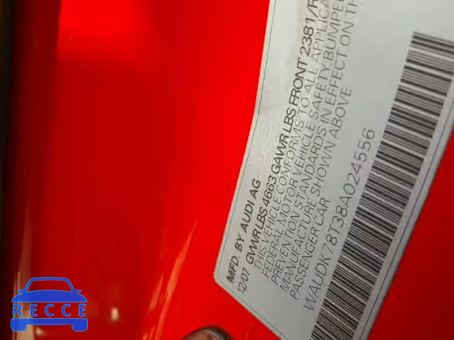 2008 AUDI A5 QUATTRO WAUDK78T38A024556 image 9
