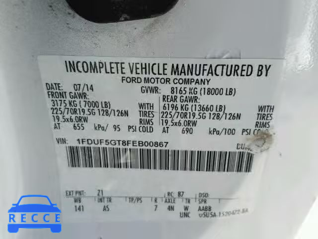 2015 FORD F550 SUPER 1FDUF5GT8FEB00867 image 9