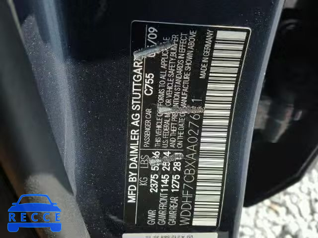 2010 MERCEDES-BENZ E550 WDDHF7CBXAA027621 image 9