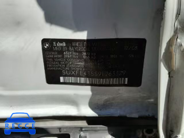 2009 BMW X5 XDRIVE3 5UXFE43559L263329 image 9