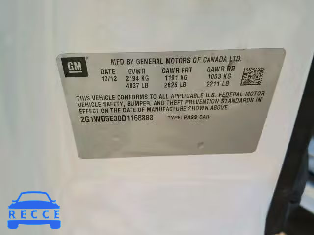 2013 CHEVROLET IMPALA POL 2G1WD5E30D1168383 image 9