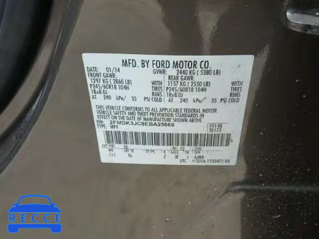 2014 FORD EDGE SEL 2FMDK3JC8EBA25669 image 9