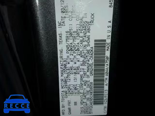 2012 TOYOTA TACOMA ACCESS CAB 5TFUU4EN5CX038658 image 9