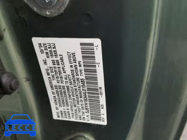 2004 HONDA ELEMENT LX 5J6YH18344L015485 image 9