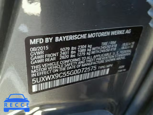 2016 BMW X3 XDRIVE2 5UXWX9C55G0D72575 image 9