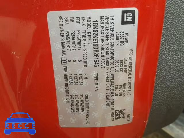 2013 GMC YUKON XL K 1GKS2KE76DR261546 image 9