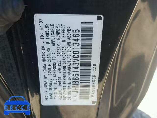 1997 HONDA PRELUDE JHMBB6143VC013465 Bild 9