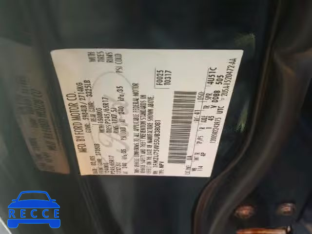 2005 FORD EXPLORER L 1FMZU75W55UB38081 image 9