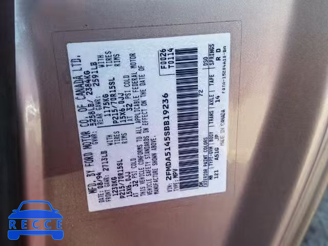 1995 FORD WINDSTAR W 2FMDA5145SBB19236 image 9