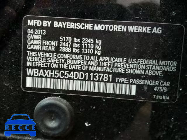 2013 BMW 528XI WBAXH5C54DD113781 зображення 9