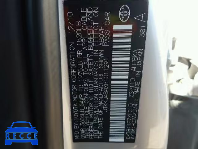 2011 TOYOTA SCION XD JTKKU4B4XB1011291 Bild 9