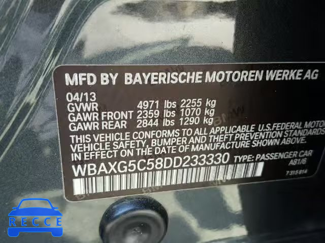 2013 BMW 528I WBAXG5C58DD233330 зображення 9