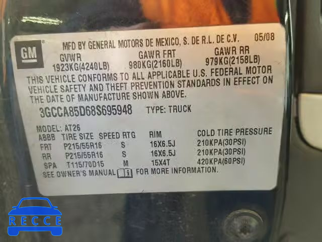 2008 CHEVROLET HHR PANEL 3GCCA85D68S695948 Bild 9