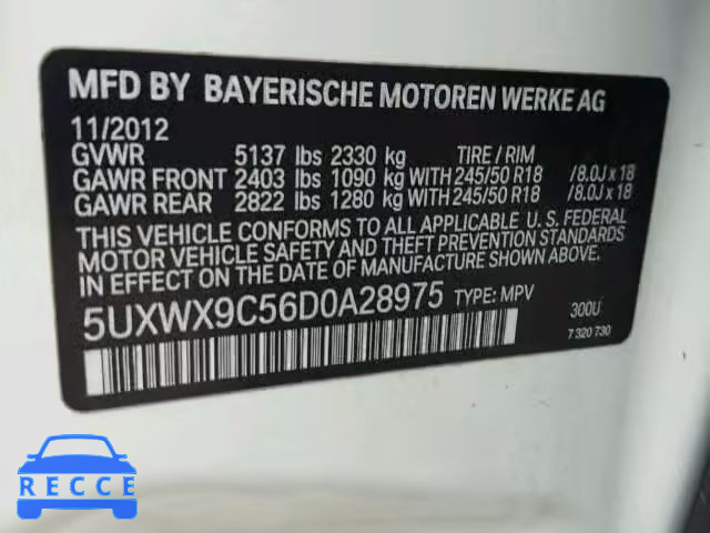 2013 BMW X3 XDRIVE2 5UXWX9C56D0A28975 Bild 9