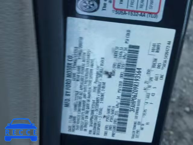 2009 FORD FUSION S 3FAHP06Z09R193564 image 9