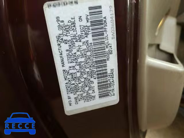 2000 TOYOTA SIENNA CE 4T3ZF19C6YU202034 image 9