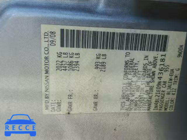 2009 NISSAN ALTIMA 3.5 1N4BL21E09N436181 image 9