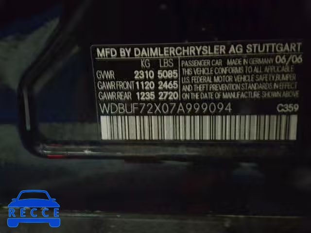 2007 MERCEDES-BENZ E550 WDBUF72X07A999094 image 9