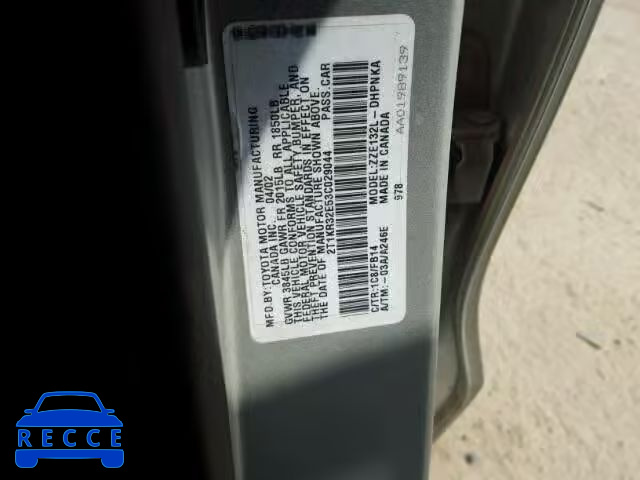 2003 TOYOTA MATRIX 2T1KR32E53C029044 image 9