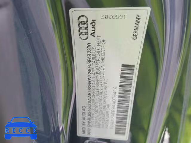 2010 AUDI A5 QUATTRO WAULFAFR9AA076414 image 9