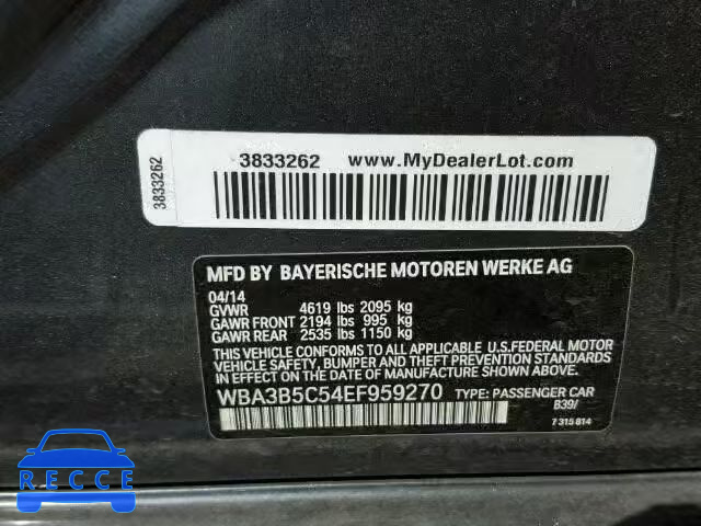 2014 BMW 328XI SULE WBA3B5C54EF959270 зображення 9